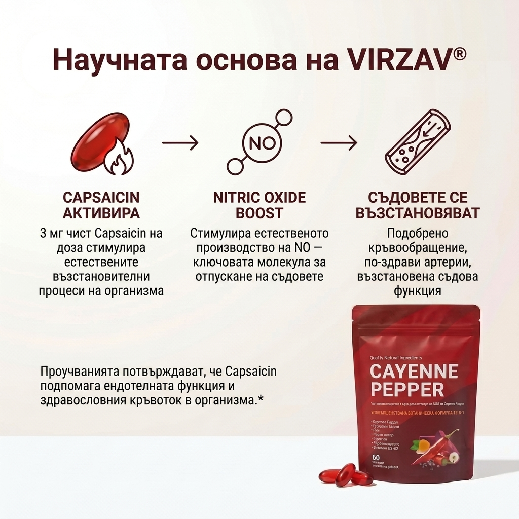 VIRZAV® Capsaicin Power – Cayenne Pepper капсули