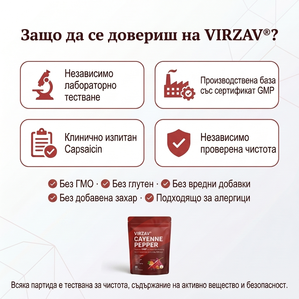 VIRZAV® Capsaicin Power – Cayenne Pepper капсули